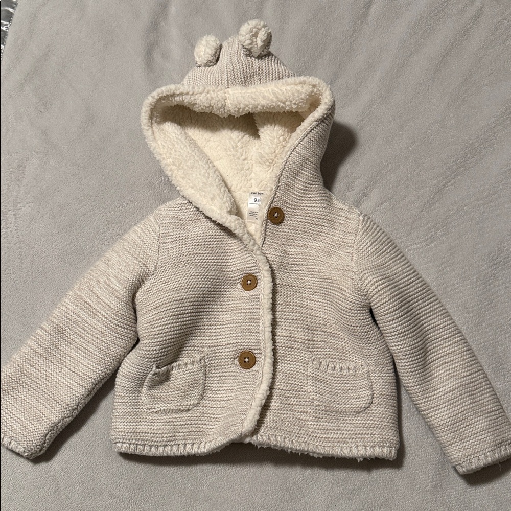 Cozy Knit Hooded Baby Jacket with Ears